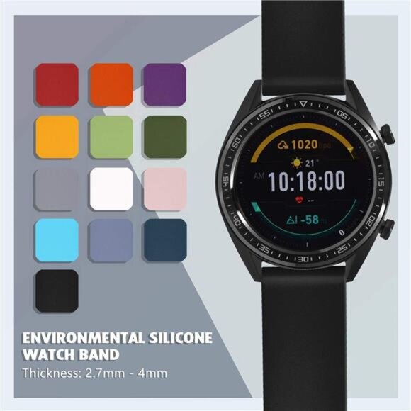 14mm Silicone Watch Band with Rose Gold Buckle, Soft Rubber Replacement main image 4